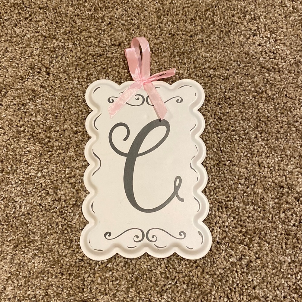 “C” Monogram Metal Plaque